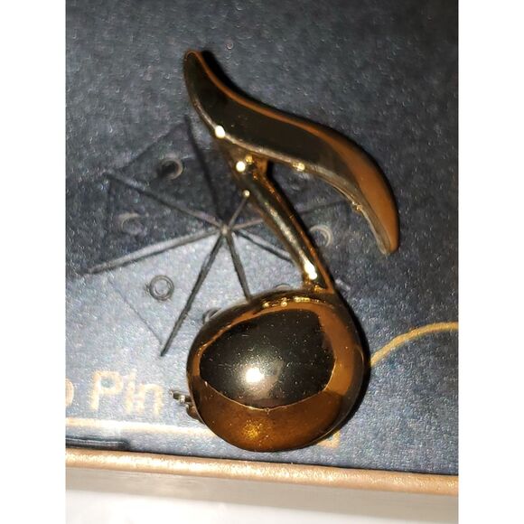 A Monet Costume Jewelry Boxed Set Musical Symbol Pin Brooch Rhinestone Gift - Picture 5 of 11